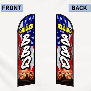2.5*11.5 FT GRILLED BBQ High Quality Custom Feather <b>Flags</b> Beach <b>Flag</b> for Beach Party and Advertising Promotions - Product Image 2