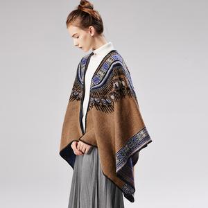 Hiver Chaud Cachemire Hommes et Femmes <span class=keywords><strong>Poncho</strong></span> Echarpe Péruvienne <span class=keywords><strong>Alpaga</strong></span> <span class=keywords><strong>Laine</strong></span> Echarpes Tissées Capes Ponchos - Product Image 5