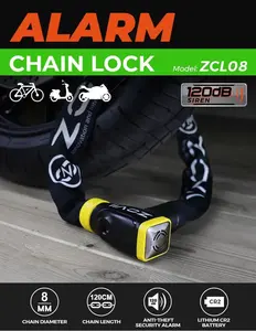 Preço barato Soocter Bike Lock 120Db Alarme Anti Roubo Segurança Alarme Bicicleta Cadeia Smart Lock Bike Chain