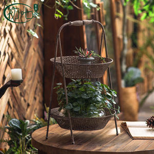 Maceta Redonda Colgante de Hierro Forjado Estilo Europeo Antiguo, de Múltiples Niveles, para Plantas de Escritorio, Decorativa y Transpirable - Product Image 2