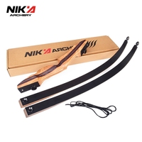 Arc à poulies Nika Archery Spark 62'' 64'' pour la chasse, 20-60 LBS, poignée en bois, branches laminées, arc recurve démontable