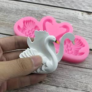 Valentine's Day 3D Swan <b>Silicone</b> Mold for Fondant Cake Decoration and Chocolate - Product Image 1