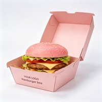 Caja Plegable para Hamburguesas con Laminado Mate, Caja para Pollo Frito Resistente a la Grasa, Biodegradable, para Comida Rápida