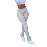 Pantalones de chándal apilados para mujer, Pantalón de deporte, cintura alta, informal, deportivo, superventas, 2020
