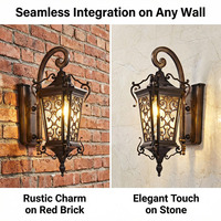 Applique murale LED carrée vintage pour extérieur, étanche, en aluminium moulé et verre trempé, pour villa, porche, jardin