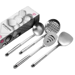 4 piece Stainless Steel 430 Cooking Utensils Kitchen Utensils Kitchenware Cooking Utensils Kitchen Soup Ladle Skimmer Turner