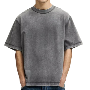 Bán Buôn Cổ Điển 100% Bông Áo Thun Nam Giới Của Boxy Axit Rửa T-Shirt Tùy Chỉnh Dtg In 300 Gram Nặng Trọng Lượng T Áo Sơ Mi Cho Nam Giới - Product Image 1