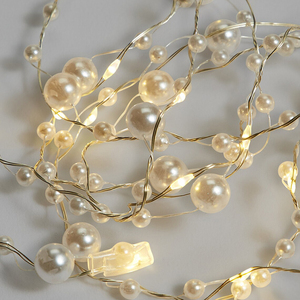 Phổ biến Hot Bán Mini ngọc trai đính cườm <span class=keywords><strong>LED</strong></span> Cổ Tích dây đồng Đảng ánh sáng chuỗi Lễ hội ánh sáng kỳ nghỉ - Product Image 3