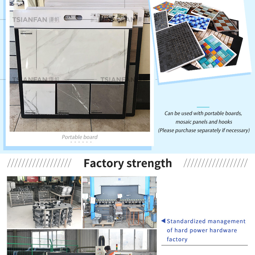 Modern Factory Custom Mosaics Showroom Stainless Granite Marble Stand Floor Standing Rock Quartz Stone Mosaic Tile Displays Rack