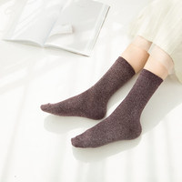 Chaussettes brillantes en fil argenté et doré pour femmes, chaussettes amples à paillettes pour dames, vente en gros