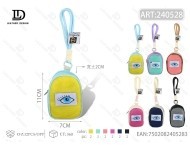 Portamonete Quadrato Mini in Tela con Cerniera e Design Ricamato a Occhio Unisex - Product Image 3