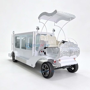 Carruaje Fúnebre Moderno Blanco con Caballos, Carroza Fúnebre con Caballos y Bandeja Giratoria - Product Image 2