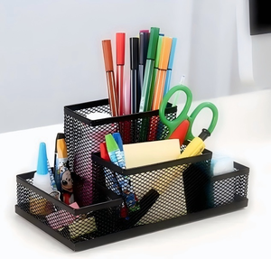 <span class=keywords><strong>Organisateur</strong></span> de <span class=keywords><strong>bureau</strong></span> en métal de haute qualité 2026, populaire, avec porte-stylos et porte-notes en maille - Product Image 3