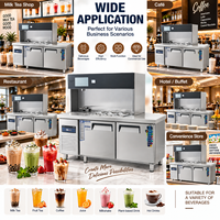 Comptoir de préparation de boissons en acier inoxydable pour café et restaurant, station de travail pour thé au lait, bar à thé, équipement commercial