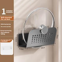 Support de rangement multifonctionnel pour couvercles de casseroles à 2 niveaux, support pour ustensiles de cuisine, type sur pied, support de rangement durable pour planches à découper