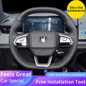 Accessoires <span class=keywords><strong>de</strong></span> voiture, décoration intérieure, <span class=keywords><strong>housse</strong></span> <span class=keywords><strong>de</strong></span> <span class=keywords><strong>volant</strong></span> en cuir cousue à la main pour Changan Univ 2026 - Product Image 5