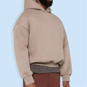 Boxy fit Sudadera con capucha en blanco para hombre Liso Grueso 400/500gsm Algodón de gran tamaño Fleece Sudadera con capucha personalizada Fabricante Heavyweight Cropped Hoodie - Product Image 4