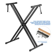 Double-pipe X-type Iron Piano Stand with Disassembly Assembly 7-Speed Adjustable Keyboard Stand (Model JYC-D-X4)