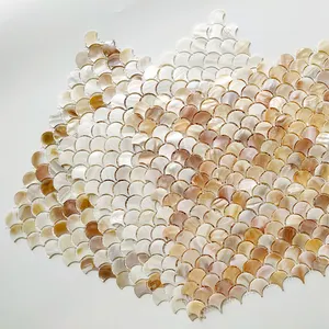 Fish Scale Shell Khảm Nhà Vệ Sinh TV Nền Tường Trang Trí Tường Decal Phong Cách Tùy Chỉnh