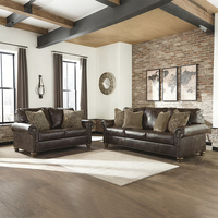 Modernes Retro-Stil Ledersofa Wohnzimmer-Sofas Hochwertige 1-2-3-Sitzer Ecksofa Wohnzimmermöbel für Villen