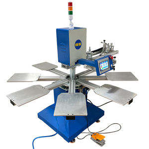Imprimante sérigraphique automatique 1 couleur à plat avec 8 tables pour l'impression de pièces courtes sur tissus et chaussettes pour entreprises - Product Image 3