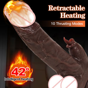 22 cm Dunkelbrauner Realistischer Dildo mit Leckmodus und Vibration zur Stimulation des Weiblichen G-Punkt Erwachsenen-Sexspielzeug für Erwachsene - Product Image 2