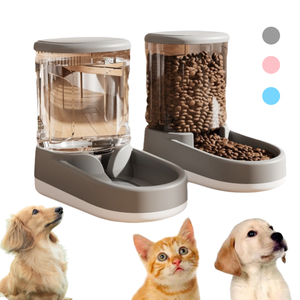 Dispenser air dan pengumpan kucing anjing 2 IN 1 otomatis Set air mancur pemberi makan hewan peliharaan anti licin untuk hewan peliharaan - Product Image 1