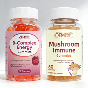 Gomitas de <span class=keywords><strong>Complejo</strong></span> de Vitamina <span class=keywords><strong>B</strong></span> y Hongo Melena de León, Equilibrio del Estrés y la Energía, Nootrópico Natural, Certificado GMP, Fórmula Personalizada - Product Image 1
