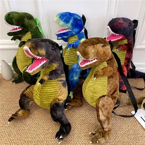 Barato al por mayor de buena calidad lindo dinosaurio de dibujos animados de felpa mochila bolsa para niños