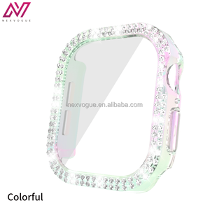 Étui de montre en plastique respirant avec protection d'écran complète en cristal double diamant de luxe pour montre 38/40/44/<span class=keywords><strong>45</strong></span>/46/49 - Product Image 1