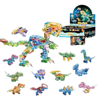 Ensemble de blocs de construction magnétiques éducatifs STEAM Tyrannosaurus Rex 3D, modèle en plastique ABS, jouet à l'échelle 1:36, 5-7 ans, unisexe, enfants
