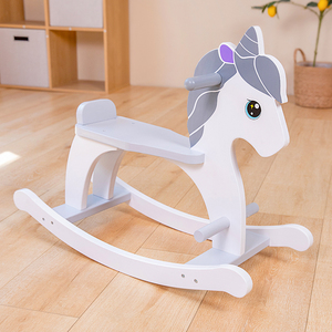 Cheval à bascule en bois style licorne, jouet à bascule pour enfants, cadeau de vacances pour enfants - Product Image 3