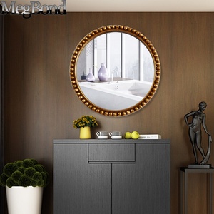 Miroir mural <span class=keywords><strong>rond</strong></span> ou ovale en or antique, design en plastique, style Art déco pour une suspension élégante - Product Image 4