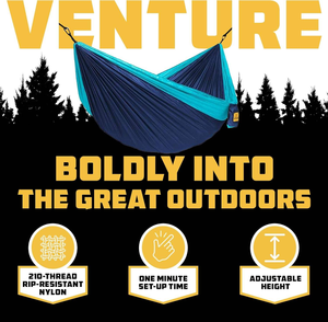 Hamaca de Camping Portátil Ligera de Poliamida, Transpirable y Resistente a la Humedad, con Correas para Árboles, para Viajes, Individual y Doble, 55"x110" - Product Image 3