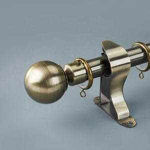 Rideau à Double tige fixe personnalisé directement en usine, embouts en alliage d'aluminium, <span class=keywords><strong>rideaux</strong></span> métalliques, accessoires de tiges - Product Image 4