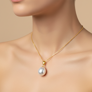 <span class=keywords><strong>Collana</strong></span> con Ciondolo in Oro Massiccio 18K con Perla d'Acqua Dolce Naturale Coltivata - Product Image 2