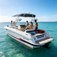Bateau ponton en aluminium à double pont de 30 pieds, yacht de luxe pour fêtes, canapé, cuisine, KTV, remorque en option