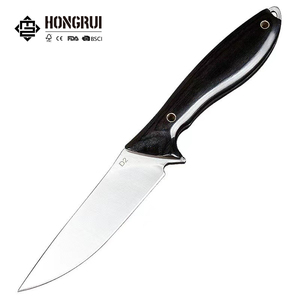 HongRui <span class=keywords><strong>Couteau</strong></span> à lame fixe bricolage personnalisable fait main <span class=keywords><strong>avec</strong></span> lame en acier inoxydable et manche en bois <span class=keywords><strong>avec</strong></span> gaine en cuir - Product Image 1