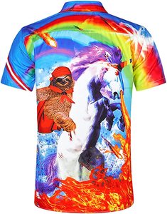 Camisas Hawaianas Divertidas para Hombre Fitspi, Camisa de Playa con Botones y Estampado Gráfico 3D de Manga Corta para Vacaciones - Product Image 2