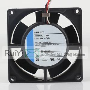Nova Alemanha Original 5V 12V 24V DC 48V 3.3W AC EC 8032 80X80X32MM 8CM Freqüência Conversor Fluxo do eixo de 3 fios 8318/17 Ventilador de refrigeração - Product Image 2