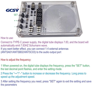 Générateur de résonance <span class=keywords><strong>Schumann</strong></span> SMDTB14 4CH 0,01 Hz-10 kHz, onde sinusoïdale pure DDS avec boîtier en acrylique, alimentation Type-C, source de signal pour le sommeil - Product Image 3