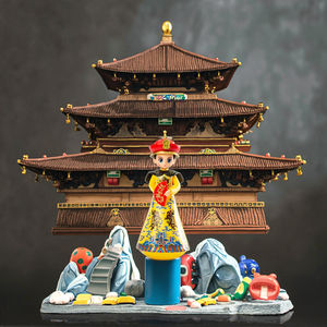 Série impériale Top Scholar Tumbler Ornements Artisanat en plastique Souvenirs pour les touristes de Pékin mettant en vedette l'empereur et la reine - Product Image 4