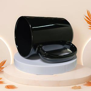 Taza de cerámica personalizada blanca con interior y asa negros para café, regalo empresarial, taza individual 1015 - Product Image 3