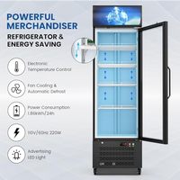 Réfrigérateur commercial vertical avec porte vitrée de 14,8 pi3, éclairage LED frontal, présentoir de boissons, réfrigérateur pour magasin commercial
