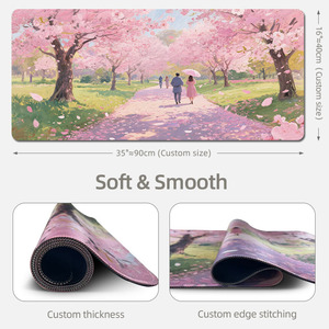 Cao Su Tự Nhiên Chất Liệu Polyester Bề Mặt Không Trượt Cơ Sở Cao Su Màu Hồng Hoa Anh Đào In Chuột Pad Cho Văn Phòng Nhà Nghiên Cứu Chơi Game - Product Image 6