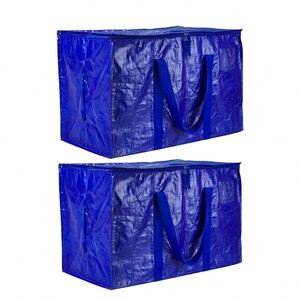 Sacs de rangement extra larges et confortables en PP tissé, personnalisables avec motif lettres longues, fermeture éclair, pliables, pour déménagement, voyage et shopping - Product Image 1