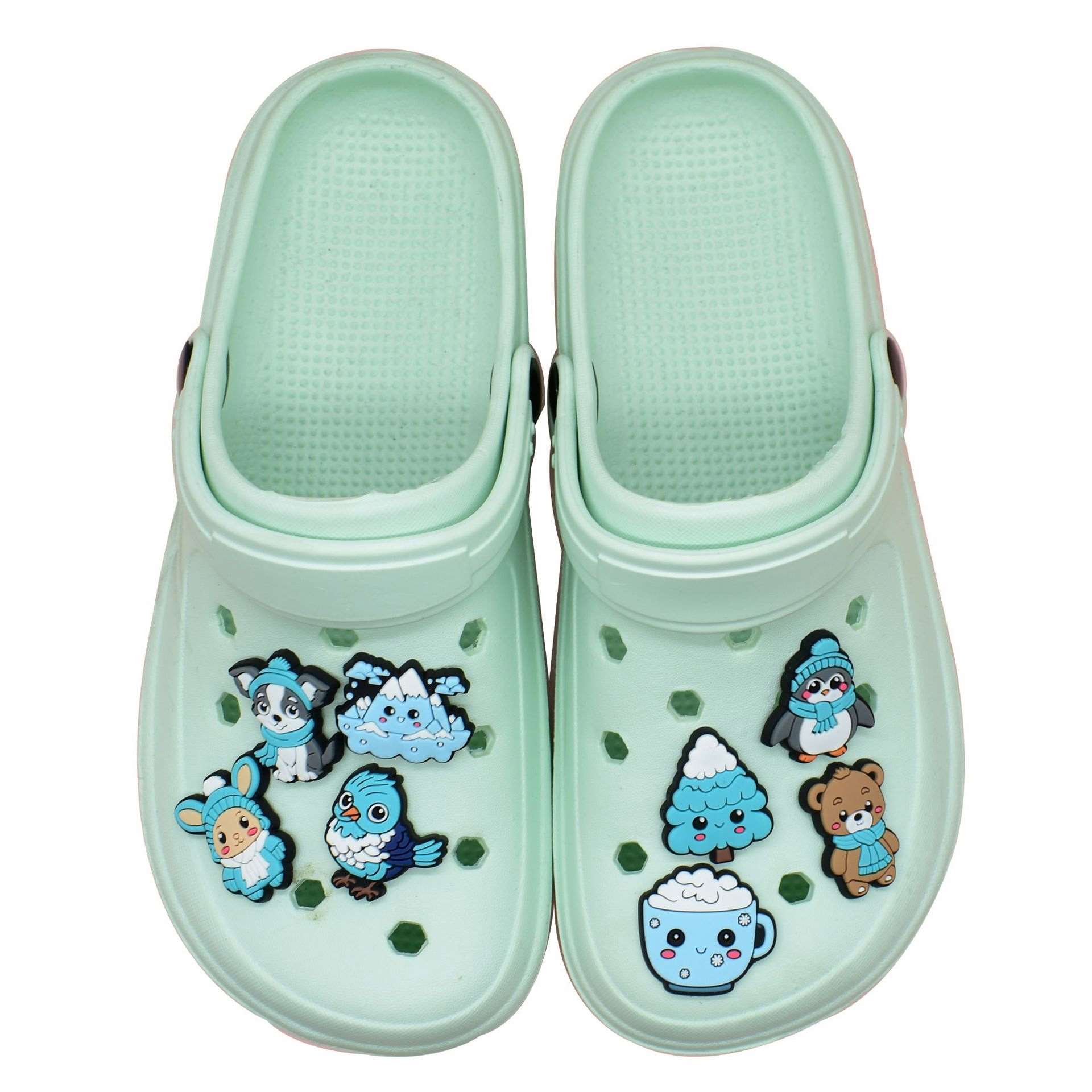New Autumn and Winter Snow Animal Series Children's Garden Shoe Diy Clog Phone Case Decorative Buckle in Stock Wholesale