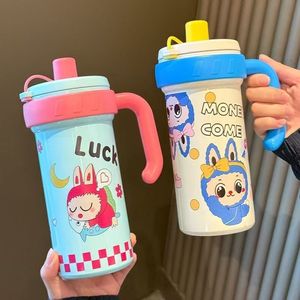 Luck Cartoon Stainless Steel Insulated Tumbler With Straw And Handle For Kids School Use - Product Image 2