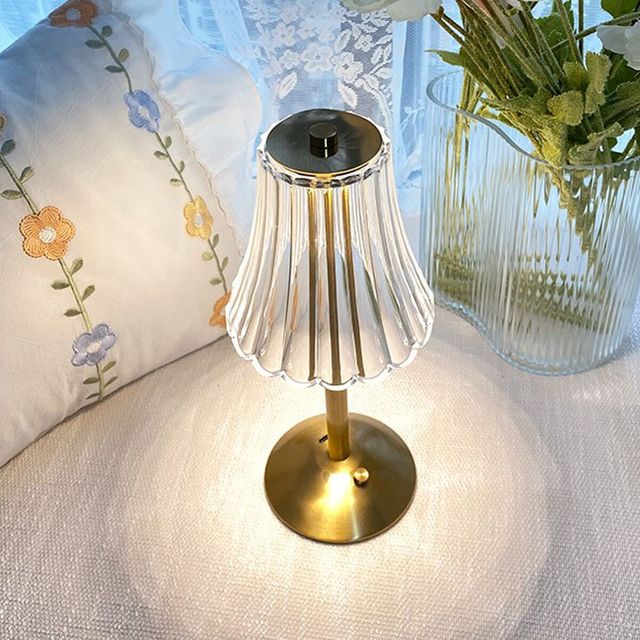 Modern Luxury LED Crystal Table Lamps Touch Control Battery Powered Rechargeable European Design Portable for Dining Bedside Use