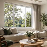 Profil de fenêtre en PVC Fenêtre coulissante en PVC Fenêtres en PVC Économie d'énergie Insonorisation Durable Bâtiment résidentiel Fenêtre en plastique